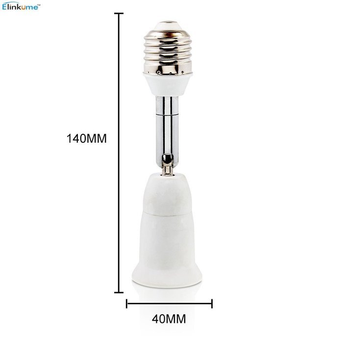 Elinkume E27 Lamp Bulb All Direction Extension Adapter Extender N4