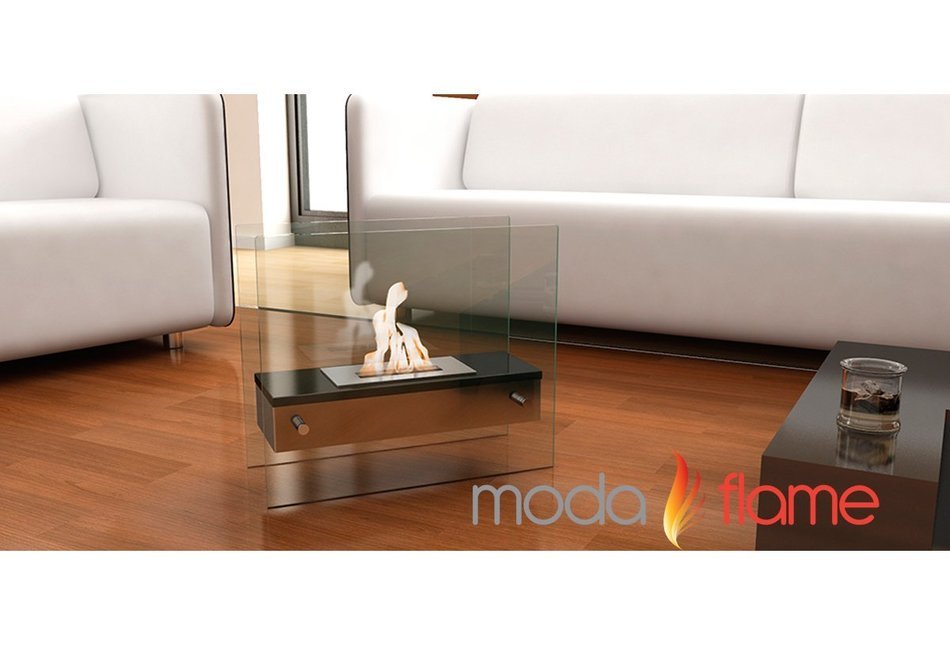 Moda Flame Naples H Tabletop Firepit Bio Ethanol Ventless Fireplace Black