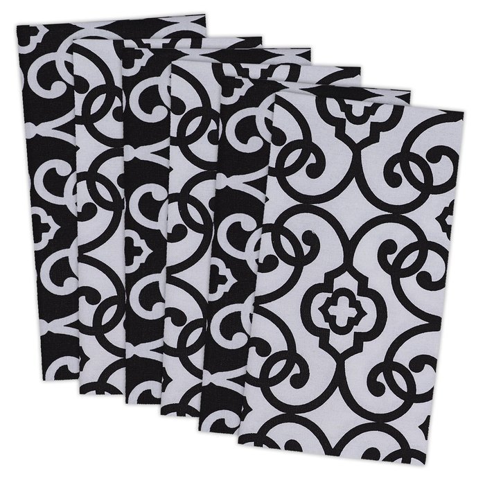 DII 100% Cotton, Basic Everyday 18x18" Buffet Napkin, Set of 6, Multi Color Zig Zag N24