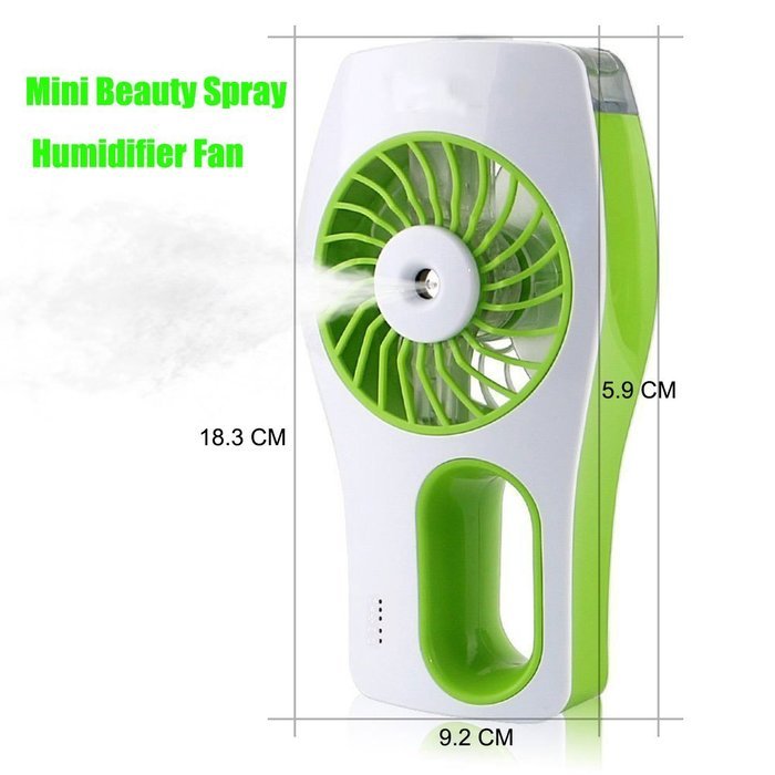 Riipoo Mini Portable USB Beauty Humidifier Fan,Water Spray Beauty Humidifier Fan with USB Charging Cable（Green） N4