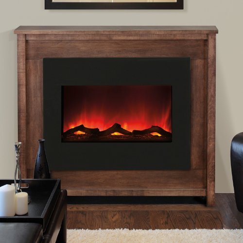 30" Electric Fireplace Unit with Espresso stained Mantle