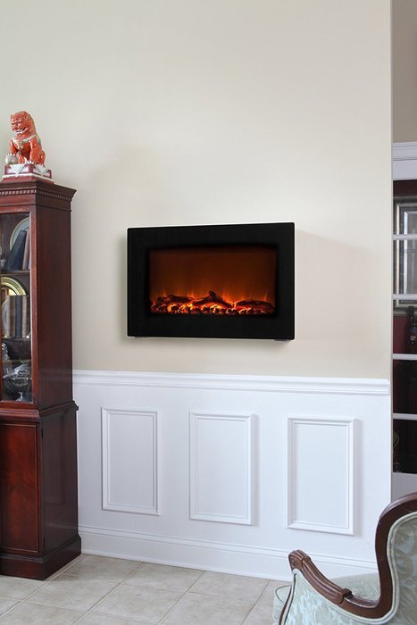 Wall Mounted Electric Fireplace, Smokeless Fireplaces, Wall Mount Heater, Modern and Contemporary Mantel, Portable...