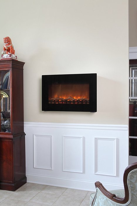 Wall Mounted Electric Fireplace, Smokeless Fireplaces, Wall Mount Heater, Modern and Contemporary Mantel, Portable... N2