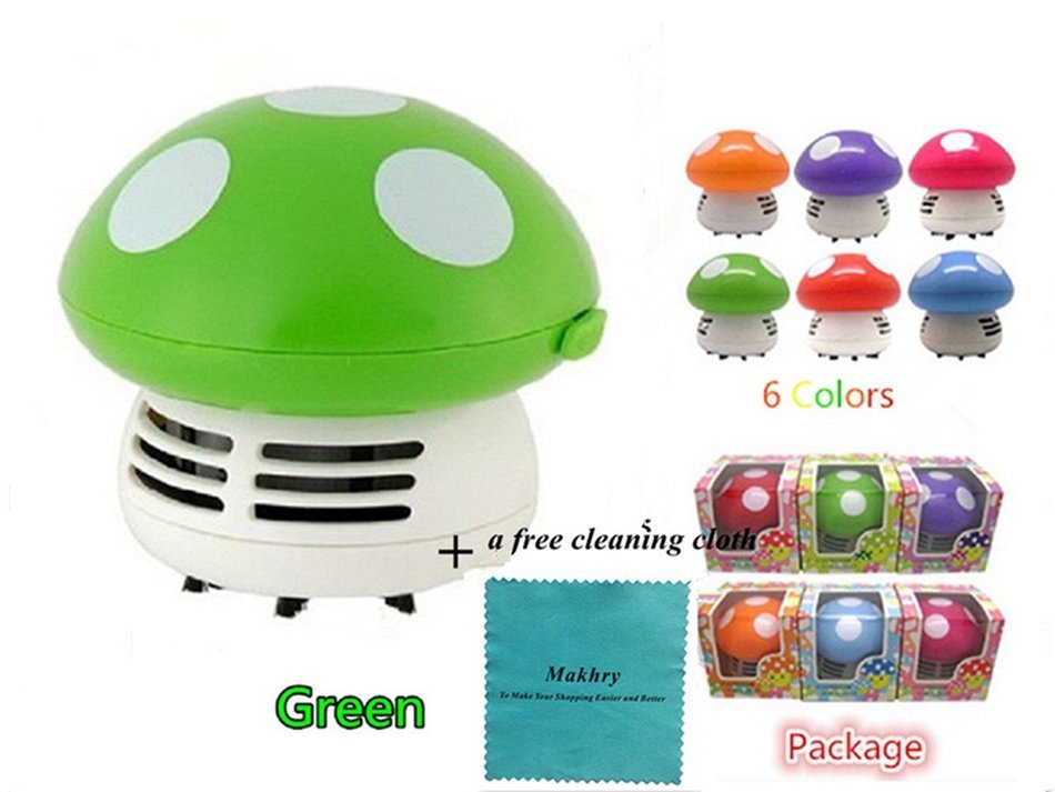 Makhry Mushroom Shaped New Portable Corner Desk Vaccum Cleaner Mini Cute Vacuum Cleaner Dust Sweeper (green) N21