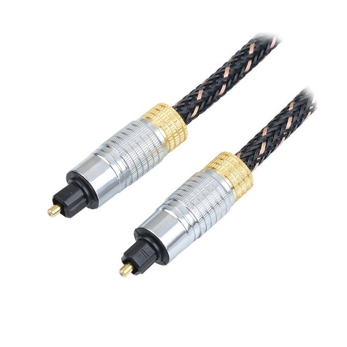 BuyCheapCables&reg; (20 Feet) Premium Slim Braided Jacket Toslink Digital Optical Audio Cable with Gold Plated Metal...