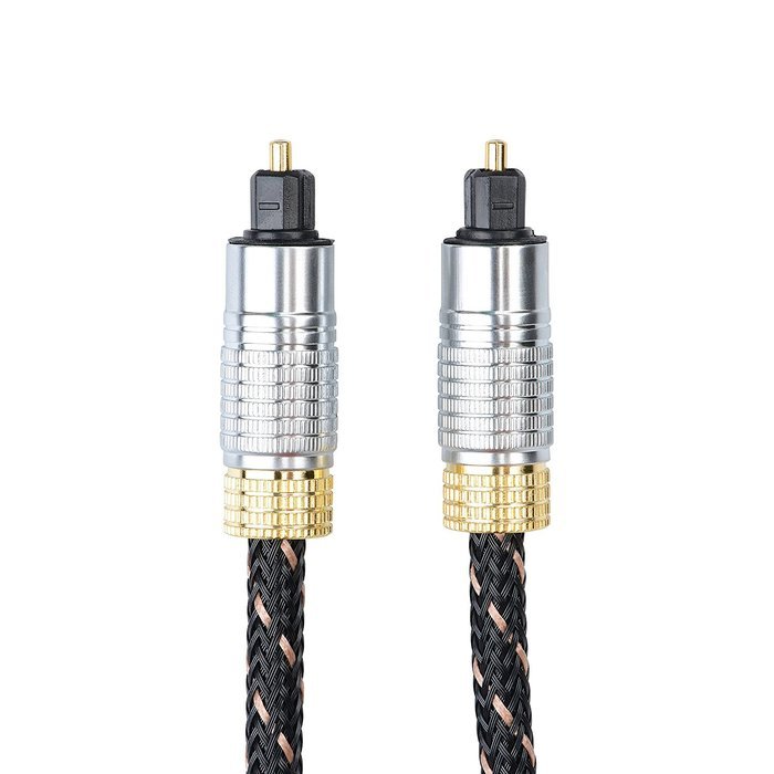 BuyCheapCables&reg; (20 Feet) Premium Slim Braided Jacket Toslink Digital Optical Audio Cable with Gold Plated Metal... N2