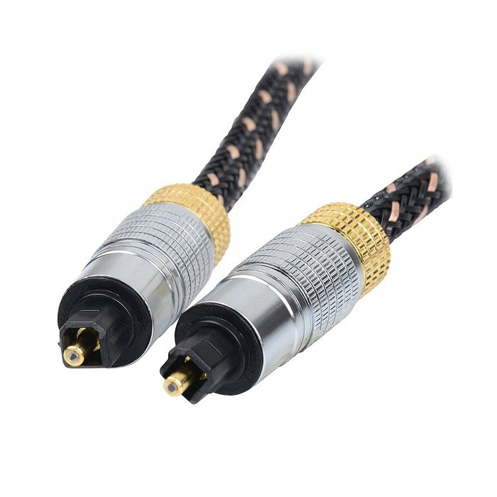 BuyCheapCables&reg; (20 Feet) Premium Slim Braided Jacket Toslink Digital Optical Audio Cable with Gold Plated Metal... N3
