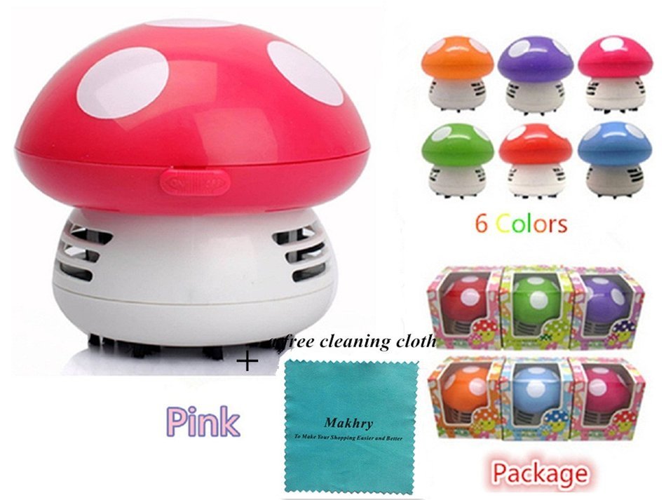 Makhry Mushroom Shaped New Portable Corner Desk Vaccum Cleaner Mini Cute Vacuum Cleaner Dust Sweeper (green) N28