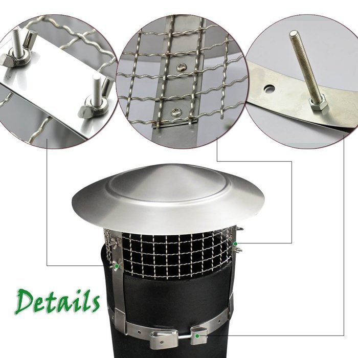 Anti Bird/Rain Stainless Steel 9-inch Mesh Flue Chimney Cap Cover