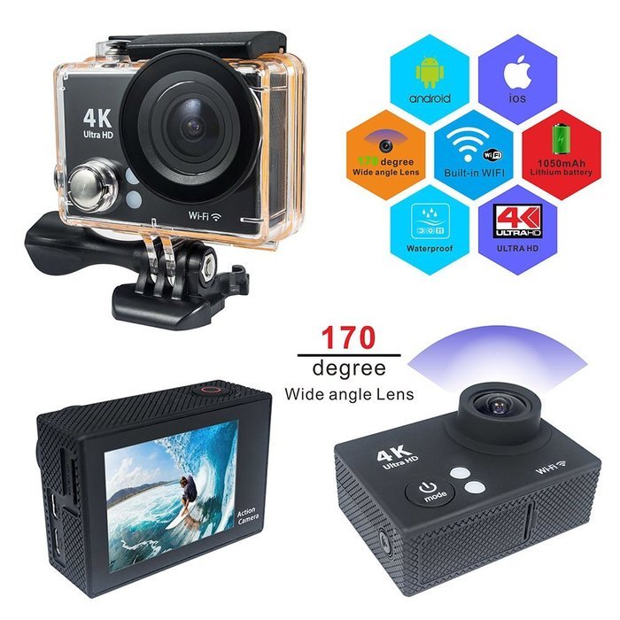 4K WIFI Extreme Sport Action Camera Auein Super Slim Ultra HD Waterproof DV Camcorder 12MP 170 Degree Wide Angle... N3