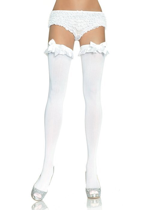 Leg Avenue Women's Ruffle Bow Thigh Highs N2