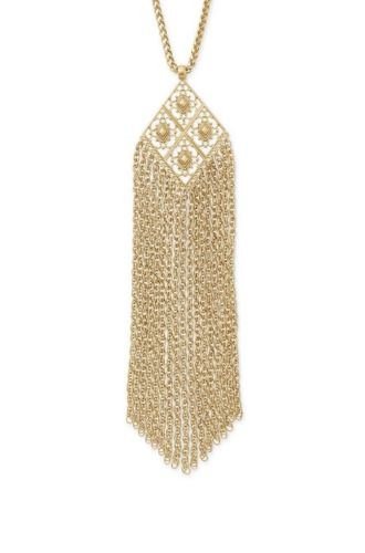 Women Retro Tassel Pendant Gold Plated Alloy Long Chain Necklace Jewelry Fashion N3