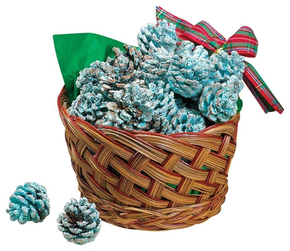 Color Pinecones in Basket