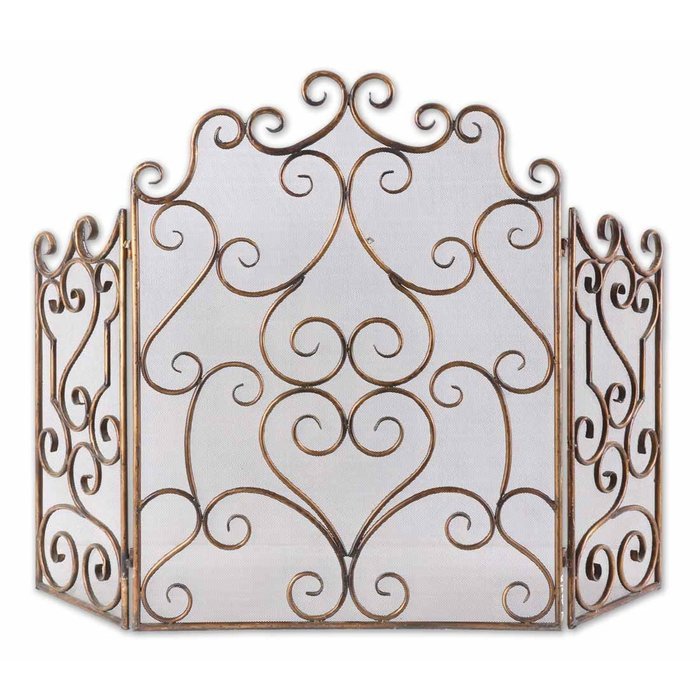 Uttermost Kora Gold Leaf Fireplace Screen , Durable And Can Withstand The Heat.