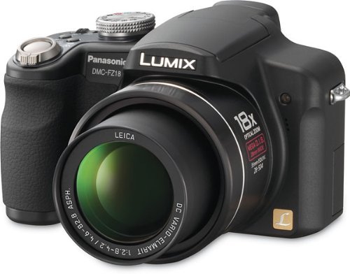 Panasonic Lumix DMC-FZ18K 8.1MP Digital Camera with 18x Wide Angle MEGA Optical Image Stabilized Zoom (Black)
