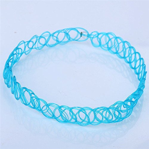Vintage Stretch Tattoo Choker Necklace Pendant Retro Henna Punk Elastic 80s 90s