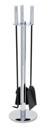 Pilgrim Home and Hearth 18091 Panorama Fireplace Tool Set, Polished Nickel and Black