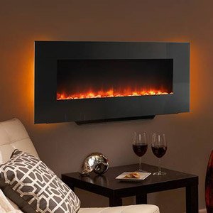 Hearth & Home 38-In Black Linear Wall Mount Electric Fireplace - SF-WM38-BK