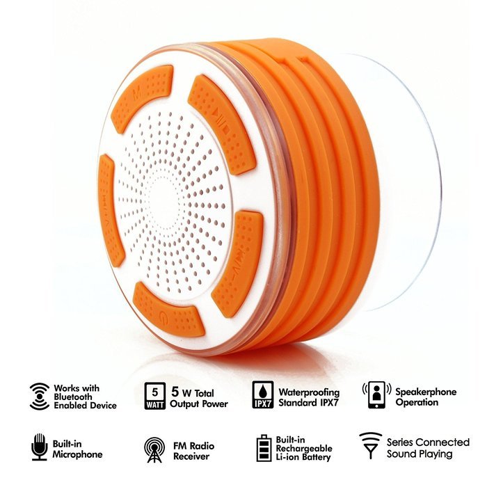 KONG KIM IPX7 100% Waterproof & Dust-proof Floating Bluetooth Shower Speaker Compatible with all Bluetooth devices... N10