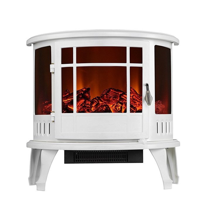 3G Plus Electric Free-Standing Fireplace Heater - White