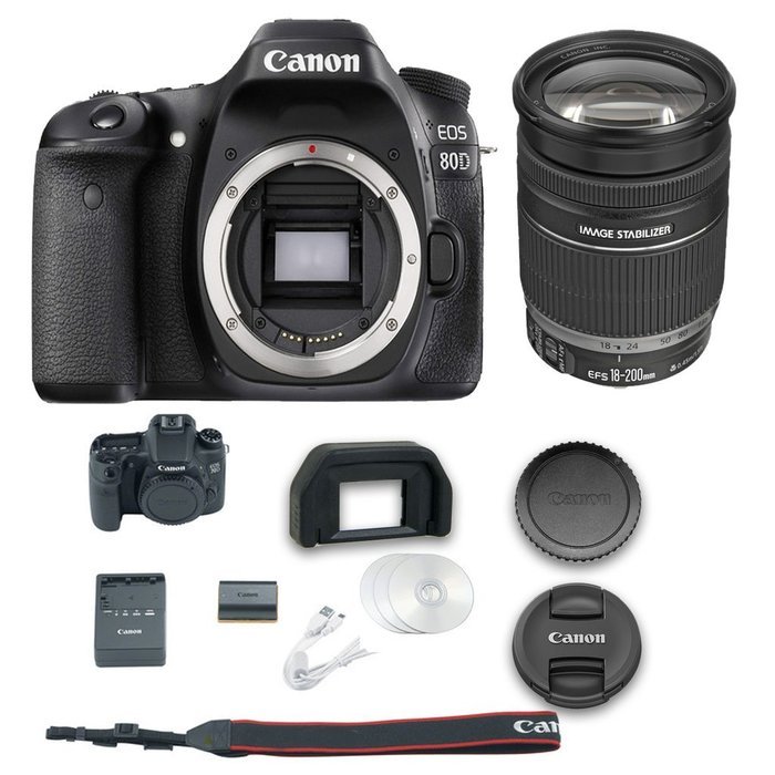 Canon 80D DSLR Camera + Canon EF-S 18-200mm f/3.5-5.6 IS Lens + All Original Accessories Included - International...