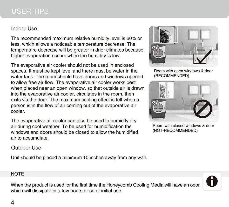 Honeywell CO48PM 100 Pt. Commercial Indoor/Outdoor Portable Evaporative Air Cooler - White/Grey N16