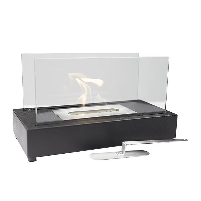 Sunnydaze Black El Fuego Ventless Tabletop Bio Ethanol Fireplace