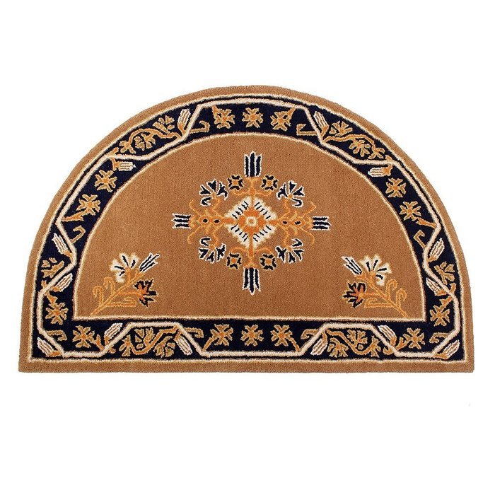 Minuteman International Cocoa Jardin Half Round Wool Hearth Rug