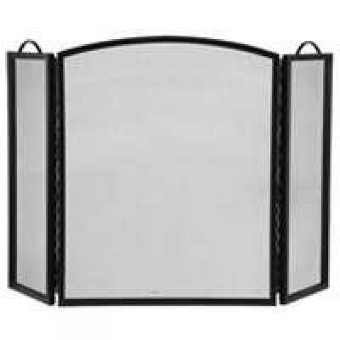 HOMEBASIX CPO90505BK3L 3-Panel Fireplace Screen, Black