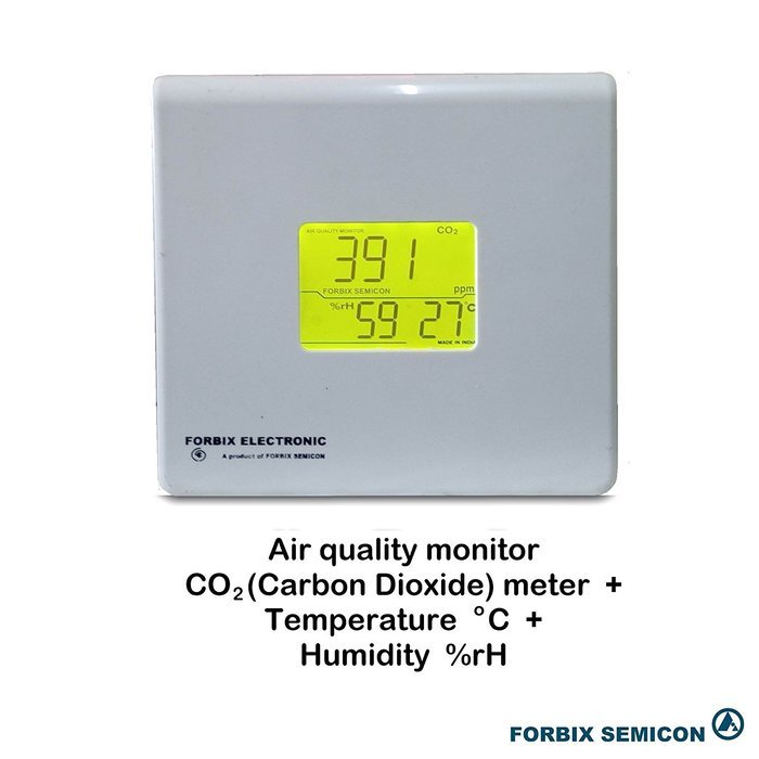 FORBIX SEMICON CO2 Meter, Temperature, Humidity Meter And Monitor Standard White N5