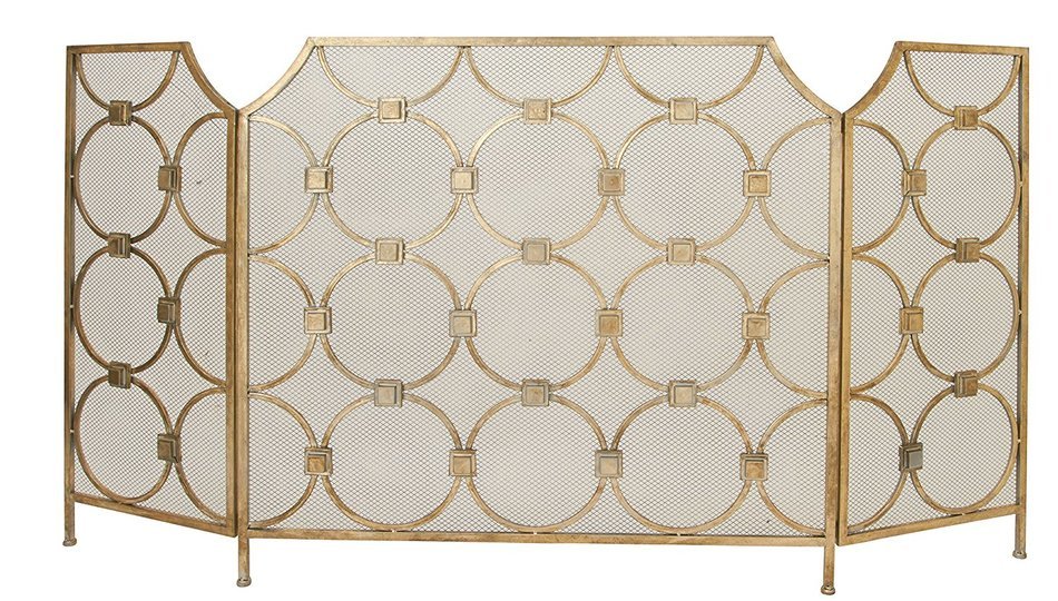 Benzara 67071 Enticing Metal Fireplace Screen, 63" W x 34" H
