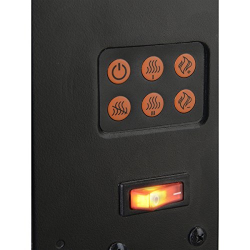 Black Metal 35-inch Tall Wall Mount Remote Controlled Electric LED Firebox