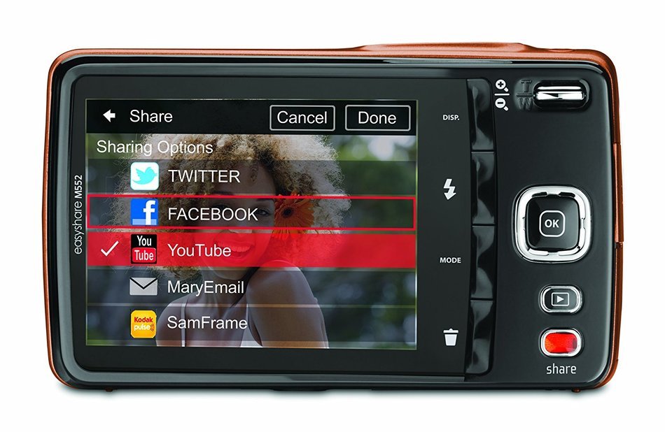 Kodak EasyShare M552 14 MP Digital Camera with 5x Optical Zoom and 2.7-Inch LCD - BlueGray N12