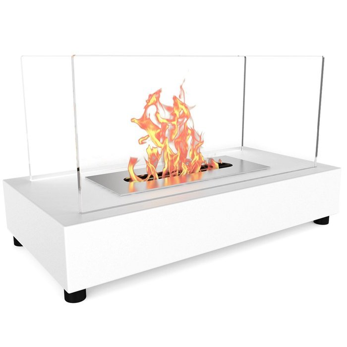 Elite Flame Avon Ventless Table Top Bio Ethanol Fireplace White N2