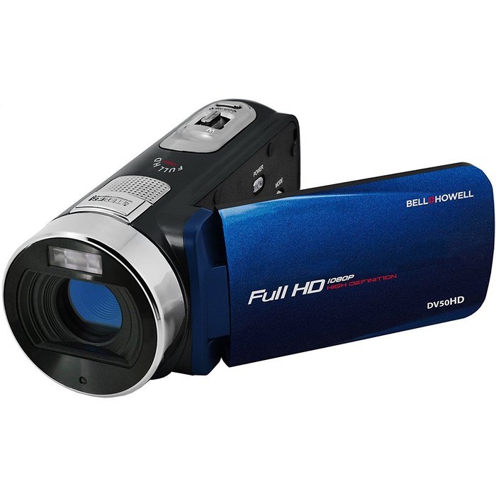 Bell & Howell Fun Flix DV50HD 1080p HD Video Camera Camcorder (Blue) with 32GB Card + Battery + Case + Tripods... N7