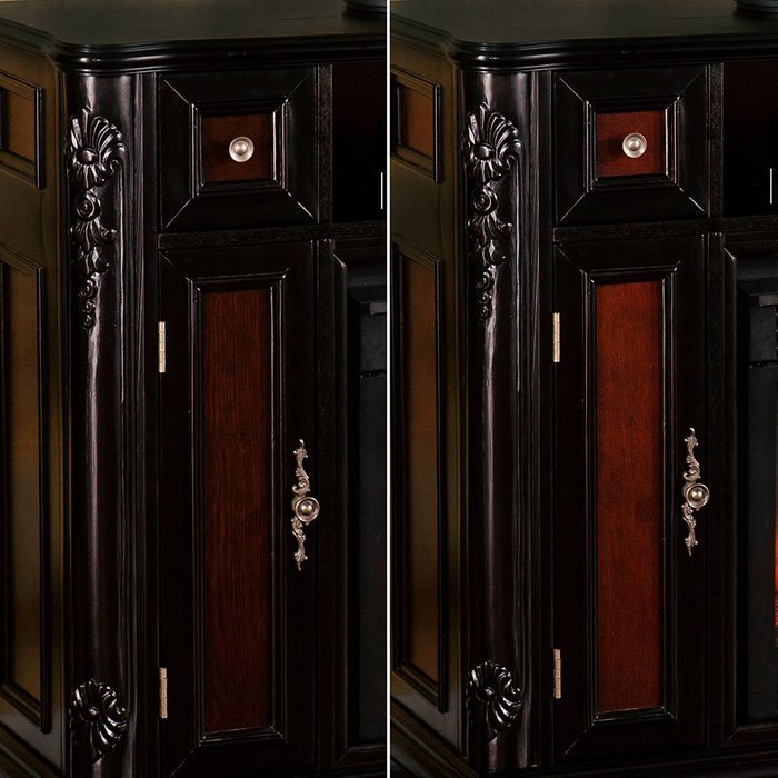 Southern Enterprises Ebony Electric Fireplace Media Console N5