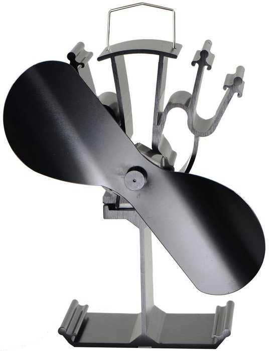 Heat Powered Stove Fan for Wood / Log Burner/Fireplace - Eco Friendly(Black) N2