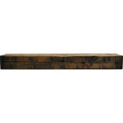 Rustic Fireplace Mantel Shelf Shelf Length: 48" Length, Finish: Dark Chocolate Stain