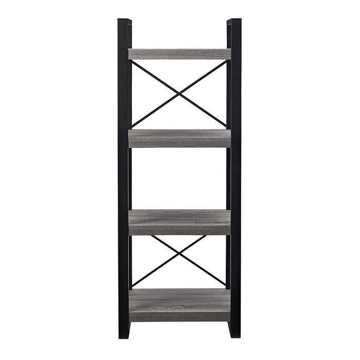 WE Furniture 62" Industrial Wood Media Tower, Driftwood N4