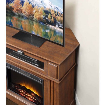 Brown Whalen Sumner Corner Electric Fireplace Media Console For TV's Up To 45" And 100 LBS