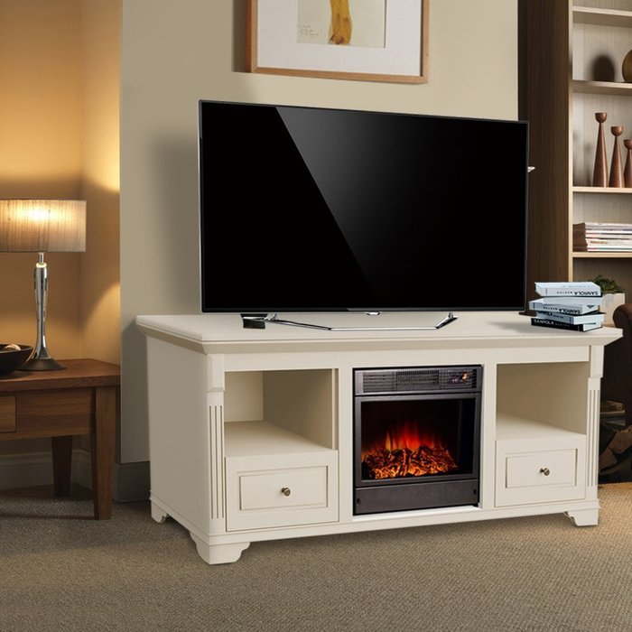 Argo Furniture Alessa Electric Fireplace, White