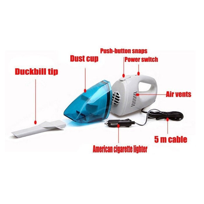 LOOYUAN Auto 12V 60W Mini Portable Car Vehicle Wet/Dry Handheld Vacuum Cleaner N2