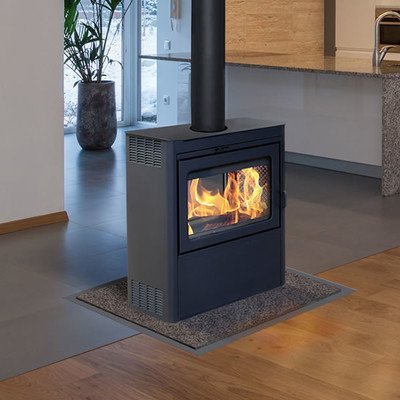 Vision See-Through Wood Burning Stove Finish: Metallic Black