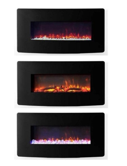 Urbana Muskoka 35" Curved Wall Mount Electric Fireplace w/ LED Flame Effect