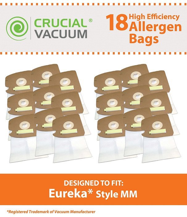 18 Eureka Style MM Mighty Mite & Sanitaire Allergen Filtration Vacuum Cleaner Bags, Compare to Eureka Part #60295...