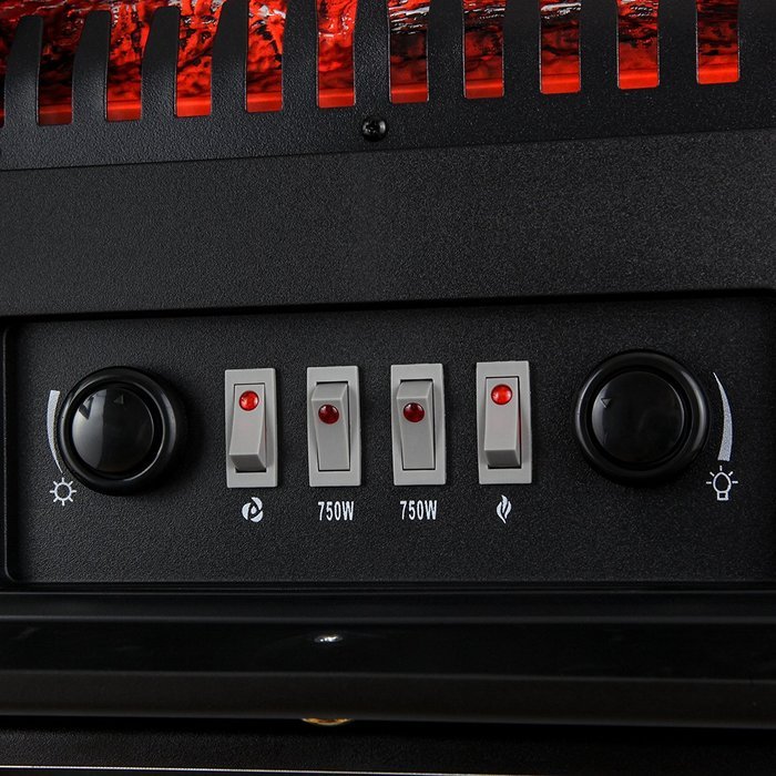 FIREBIRD 15" 1500W Adjustable 2 Setting 5200BTU Freestanding Portable Tempered Glass Electric Fireplace Stove...