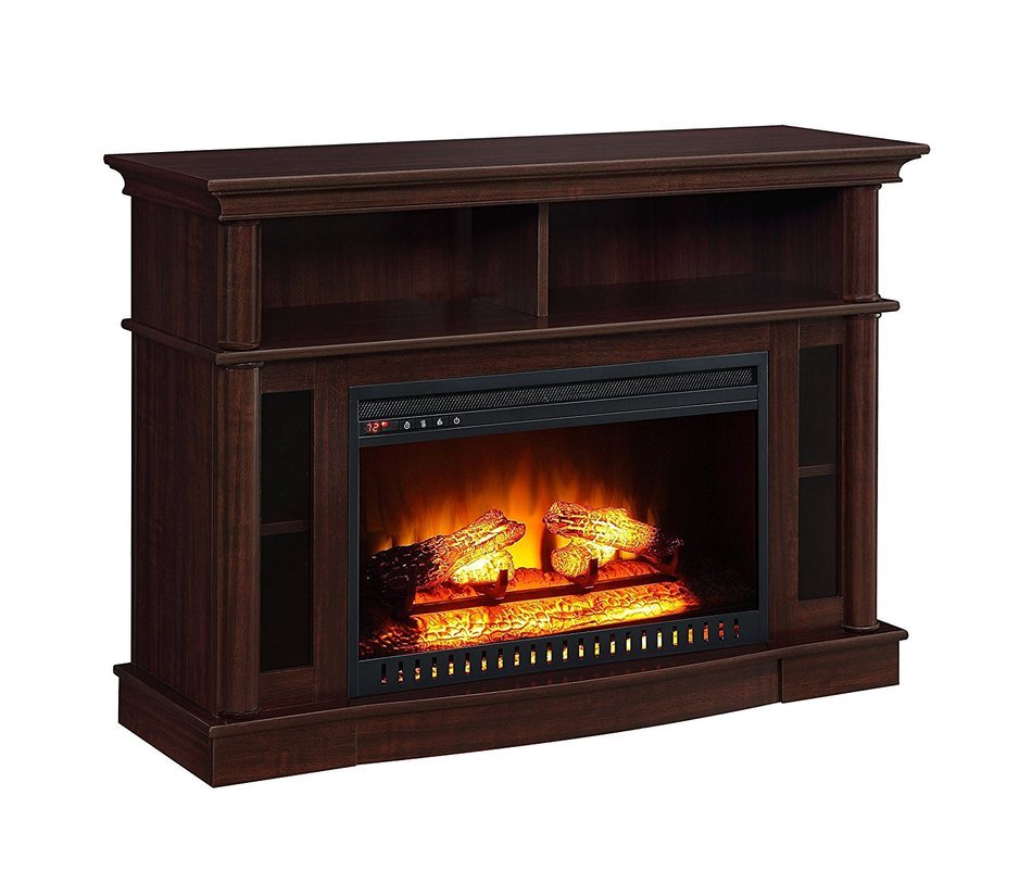 Cherry Finish Better Homes And Gardens Remote Control Ashwood Road Electric Fireplace Media Console For TV's Up... N2