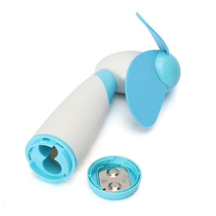 TOOGOO(R) Portable Handheld Mini Cooling Cool Fan Super Mute Battery Operated Blue N2