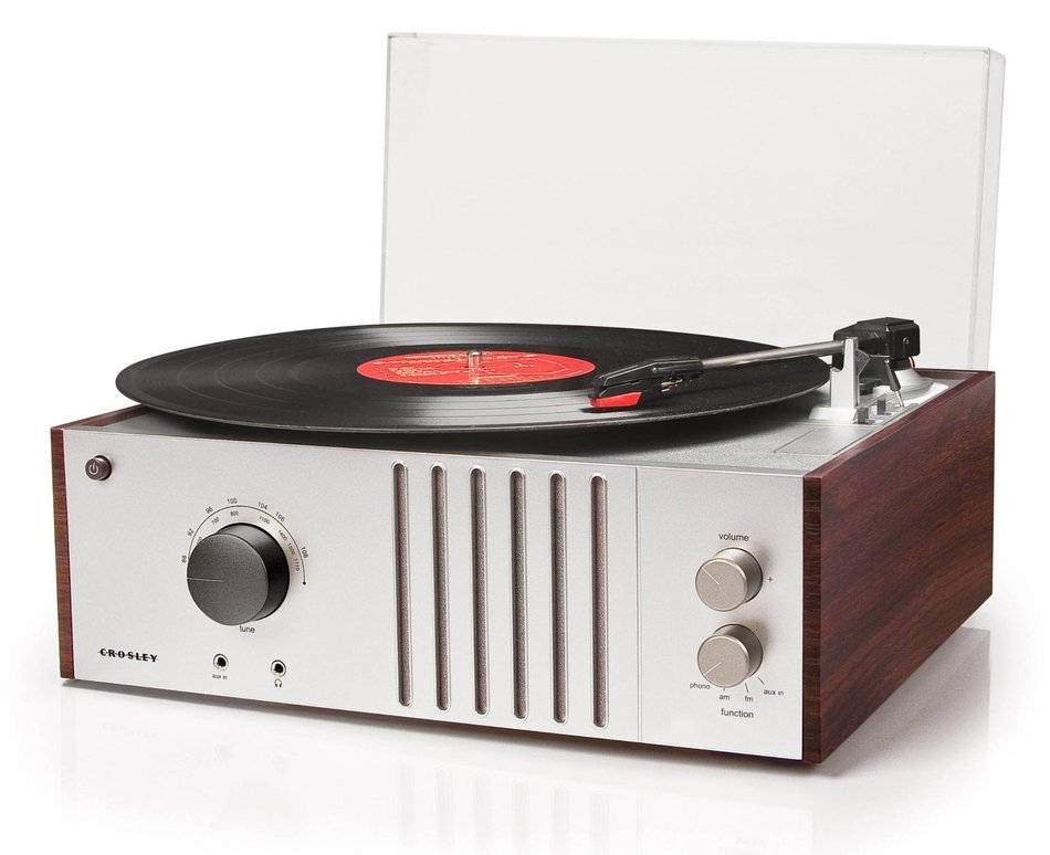 Crosley CR6017A-MA Player Turntable with AM/FM Radio and Aux-In, Mahogany N2