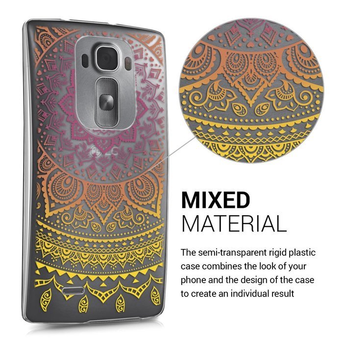 kwmobile Elegant and light weight Crystal Case Design Indian sun for LG G Flex 2 in light pink white transparent N3